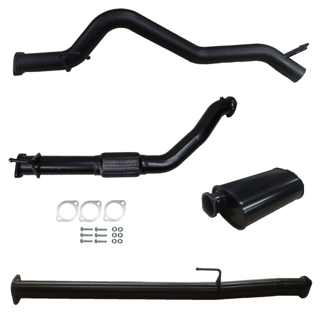 N70 TOYOTA HILUX 3L TURBO DIESEL D4D KUN 3″ INCH TURBO BACK EXHAUST NO CAT WITH MUFFLER