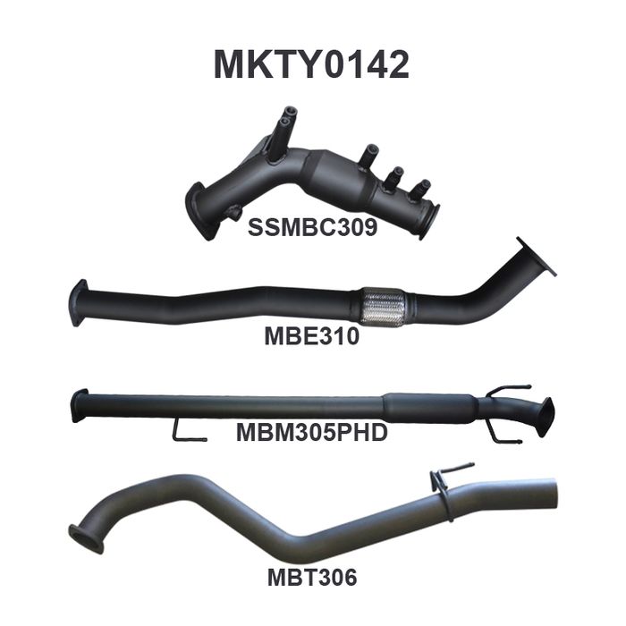 N80 HILUX GUN126R 2.8L TURBO BACK 3IN HOTDOG WITH CAT MANTA EXHAUST SYSTEM