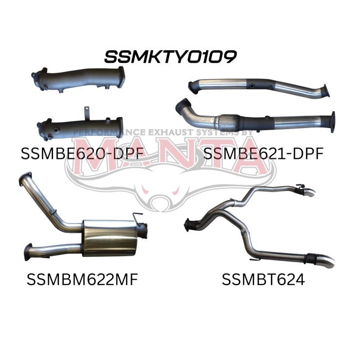 Toyota Landcruiser VDJ200 DPF Solution, 3in Dual NO Cat, Muffler, Exit L & R