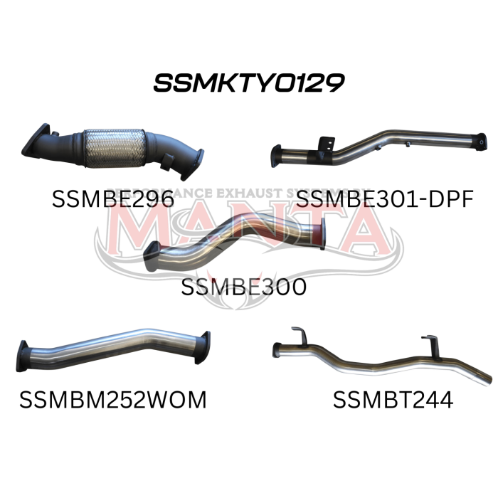 Toyota Landcruiser VDJ79 V8 Ute 3in Single Exit NO Cat, NO Muffler, DPF Solution