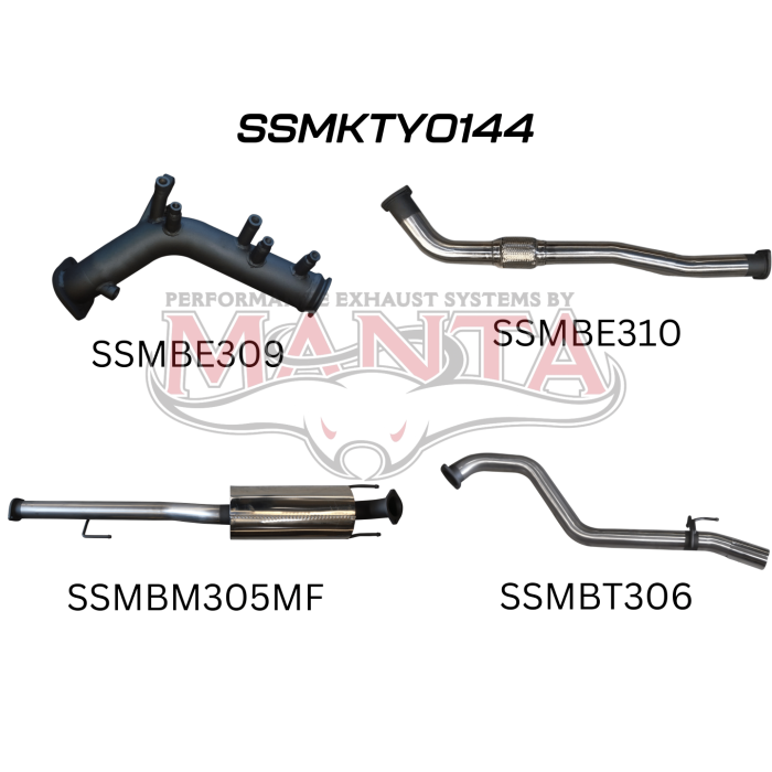 Toyota Hilux GUN126R 2.8L Turbo Back 3in WITH Muffler NO Cat