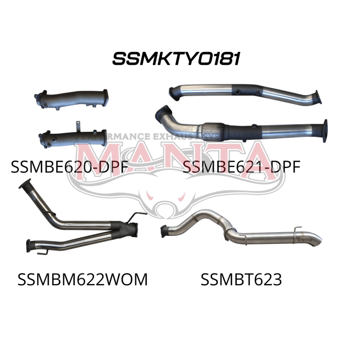 Toyota Landcruiser VDJ200 V8 DPF 3in Dual Turbo Back, Straight through, Single 4in Tailpipe Exit