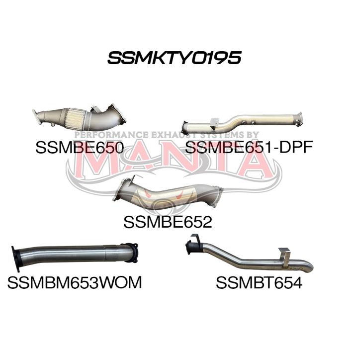 Toyota Landcruiser VDJ79 V8 4.5L TD, (DPF) Ute 2016 To Current, 4in Single Exit Without Cat & Without Muffler, DPF Solution